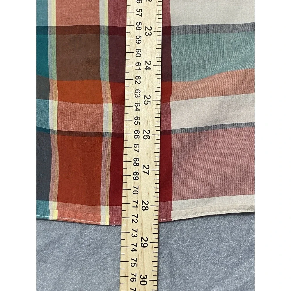 The North Face Mens Medium Red Blue Short Sleeve Button Down Shirt Pocket